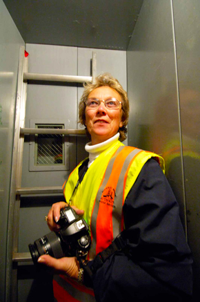 Mackinac Bridge in elevator