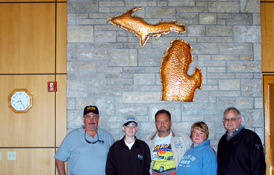 Mackinac Bridge in the bridge office